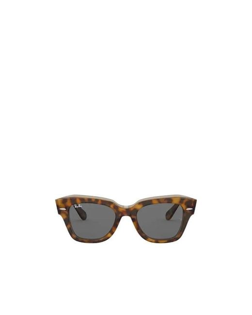 Ray-Ban Gray State Street Tortoise-Sheel Sunglasses