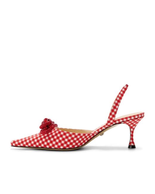 Mach & Mach Pink Polka Dot Slingbacks