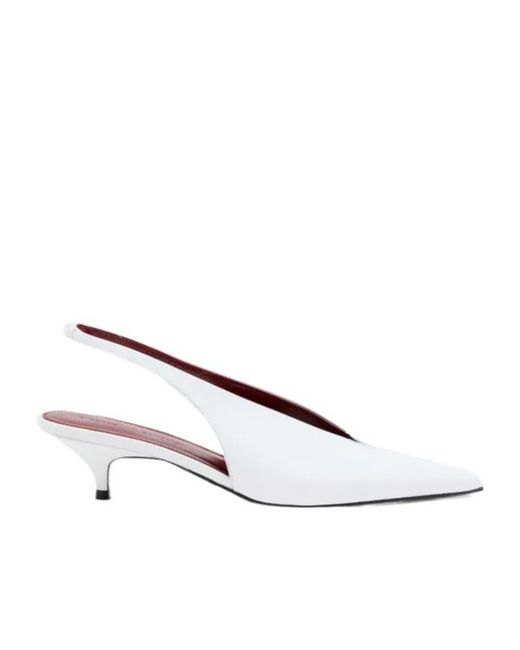 Proenza Schouler White 40Mm Leather Heeled Pumps
