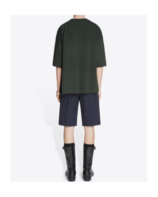 Dries Van Noten Green Short-Sleeved Crewneck T-Shirt for men