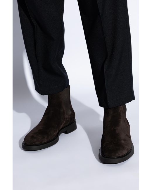 Gianvito Rossi Black Douglas Round Toe Chelsea Boots for men