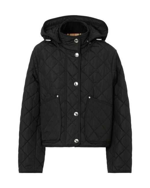 Burberry Black Quilted Hooded Jacket