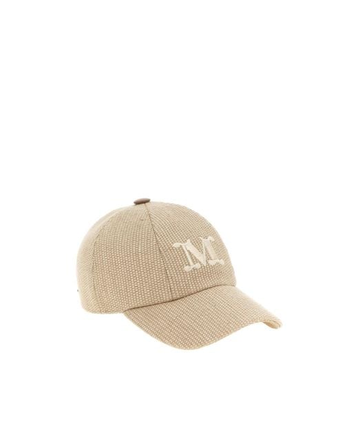 Max Mara White Logo Embroidered Baseball Cap