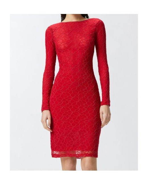Pinko Red Aaron Open Back Dress