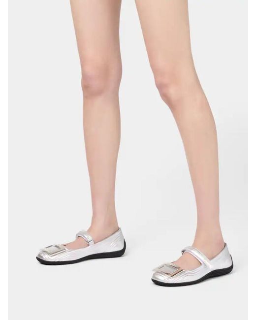 Roger Vivier White Viv Low Mary Janes