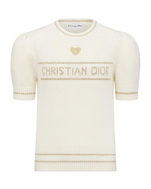 Dior White Short-Sleeved Sweater