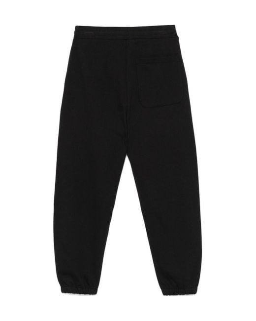 MSGM Black Solid Colour Cotton Track Pants for men