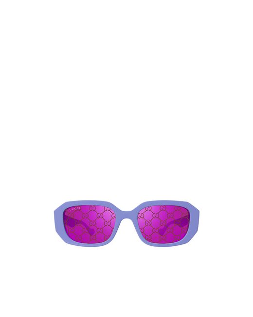 Gucci Purple Eyewear Rectangular Frame Sunglasses