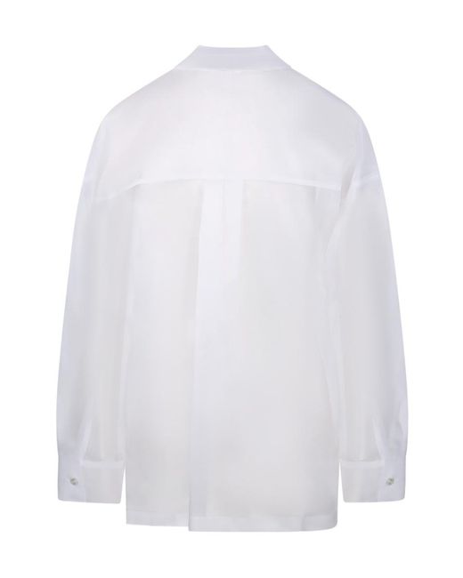 P.A.R.O.S.H. White P.A.R.O..H. Shake Ruffled Front Shirt