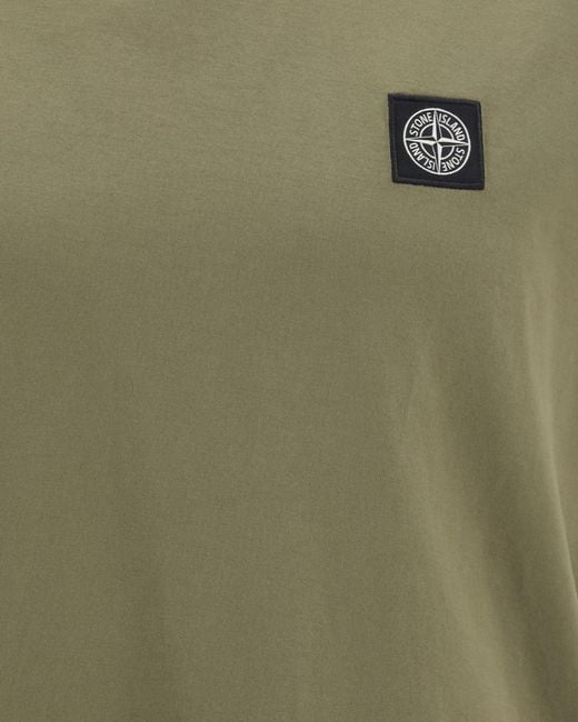 Stone Island Green Logo Patch T-Shirt for men
