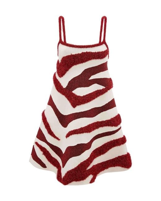 J.W. Anderson Jw Anderson Flared Zebra-Printed Camisole Mini Dress
