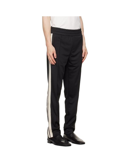 Palm Angels Black Logo Patch Elastic Waist Track Pants for men