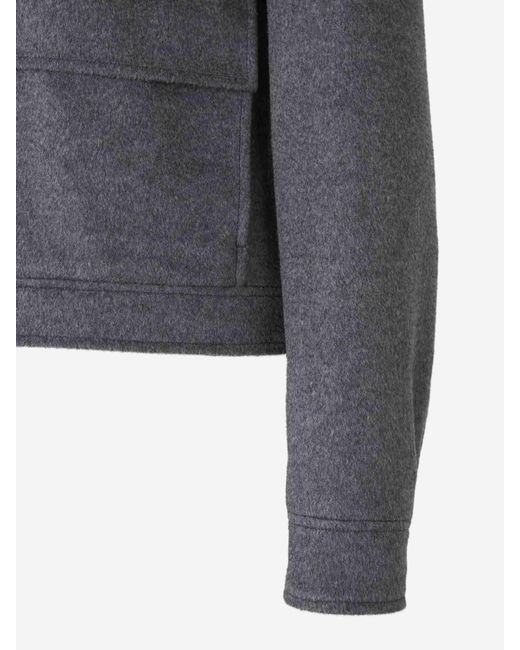 Herno Gray Long-Sleeved Short Coat