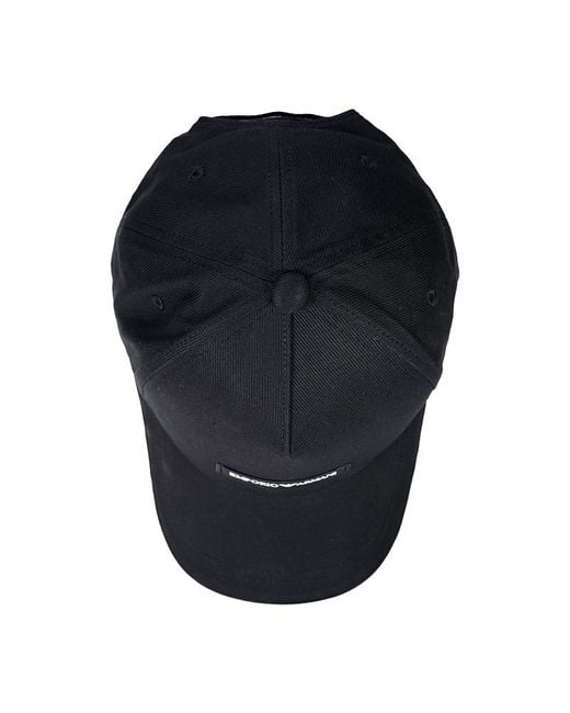 Emporio Armani Blue Logo-Patch Curved Peak Baseball Cap for men