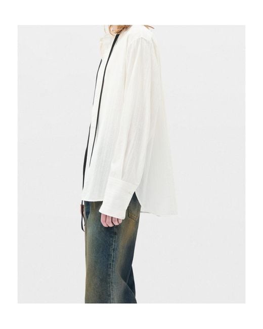 Ann Demeulemeester White Bertil Serafino Shirt for men