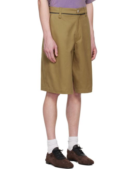 Martine Rose Natural Khaki Twisted Skate Shorts for men