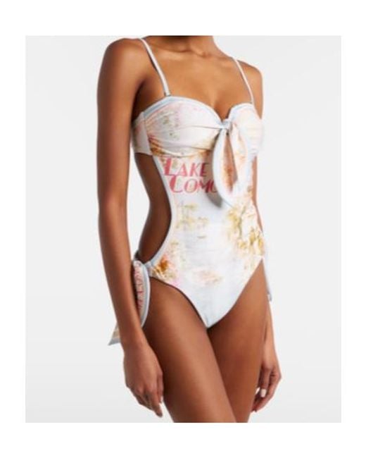 Zimmermann White Printed Swimsuit