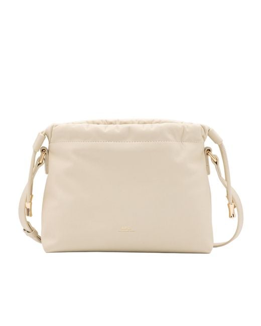 A.P.C. Natural Ninon Logo Embossed Mini Shoulder Bag