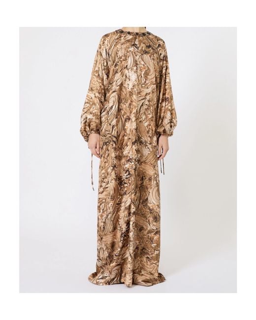 Max Mara Natural Printed Silk Tunic Dress
