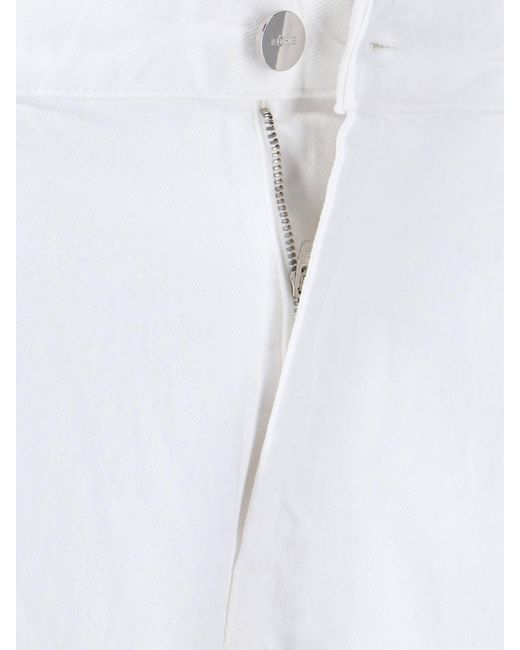 Rohe White Wide-Leg Cuffed Jeans