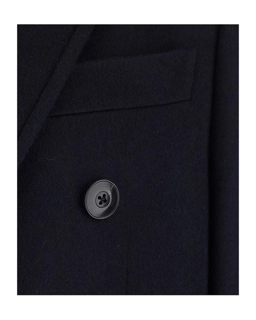 Emporio Armani Blue Double-Breasted Coat for men