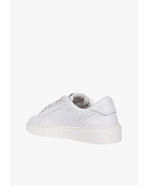 Etro White Leather Low-Top Sneakers for men