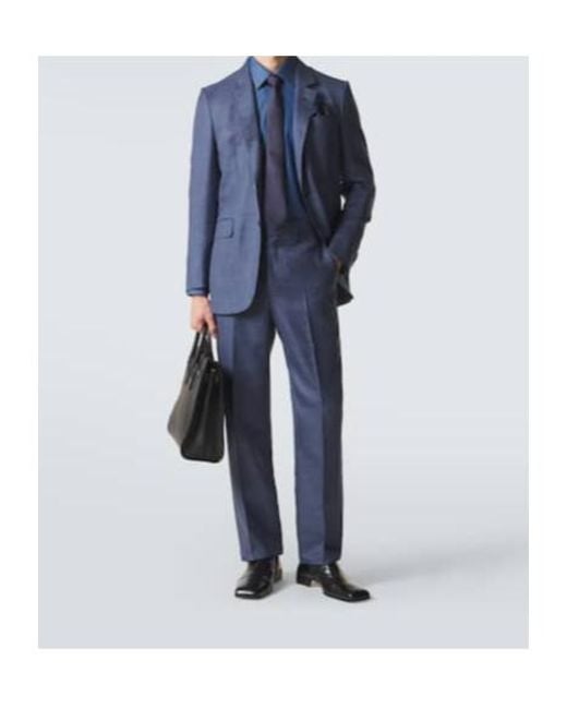 Gabriela Hearst Blue Wool, Silk, And Linen Blazer for men