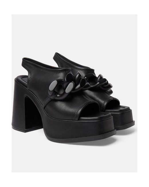 Stella McCartney Black Chain-Link 125Mm Block Heel Sandals