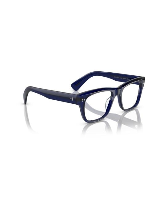 Oliver Peoples Blue Geometrically Framed Flat Mirror for men