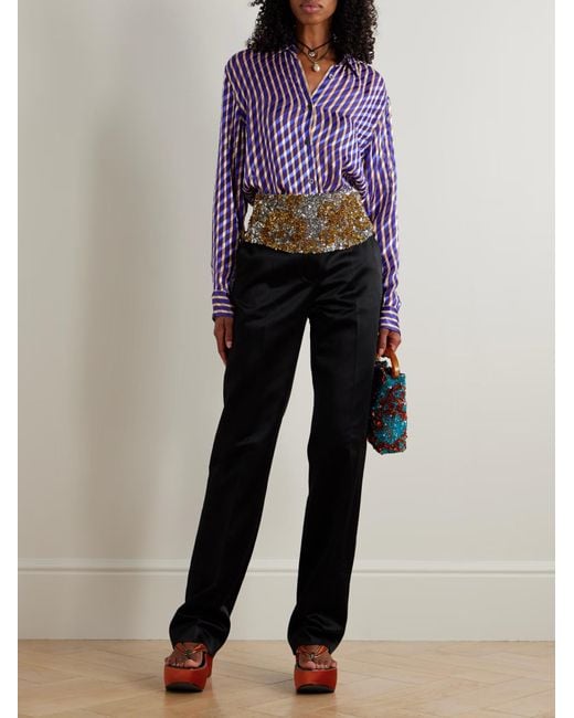 Dries Van Noten Purple Clavelly Striped Shirt