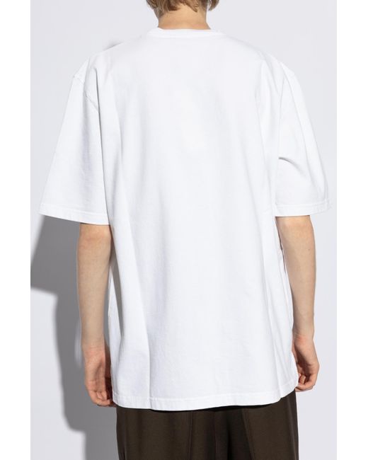 Marni White Logo Patch Crewneck T-Shirt for men