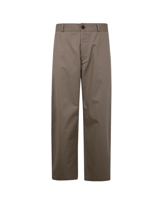 Studio Nicholson Brown Slim-Fit Curved Leg Trousers for men