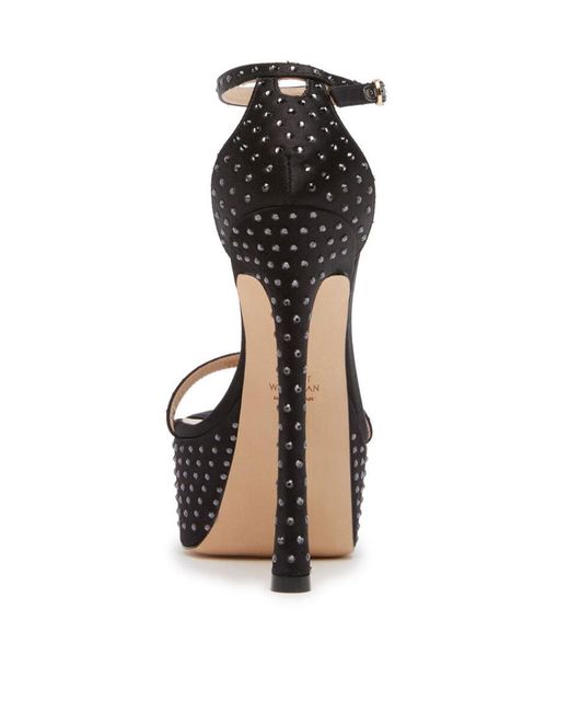 Stuart Weitzman Black Thick-Soled High-Heeled Sandals