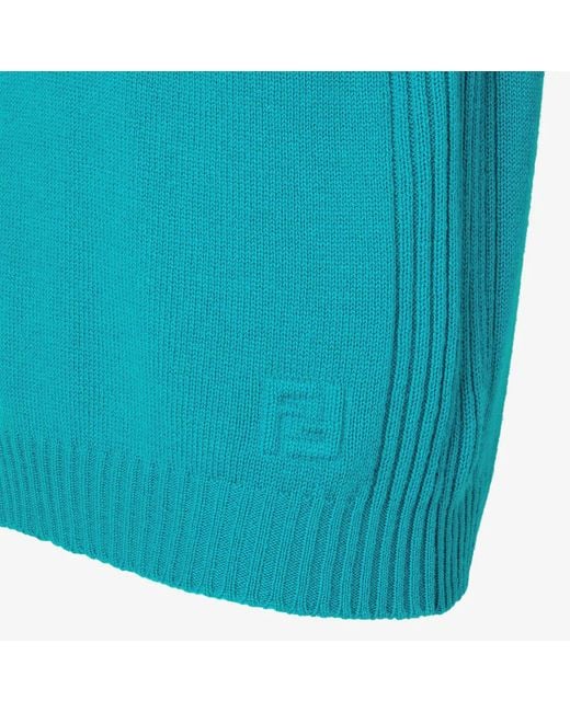 Fendi Blue V-Neck Knitted Vest for men