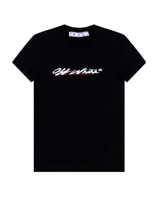 Off-White c/o Virgil Abloh Black Logo-Print T-Shirt