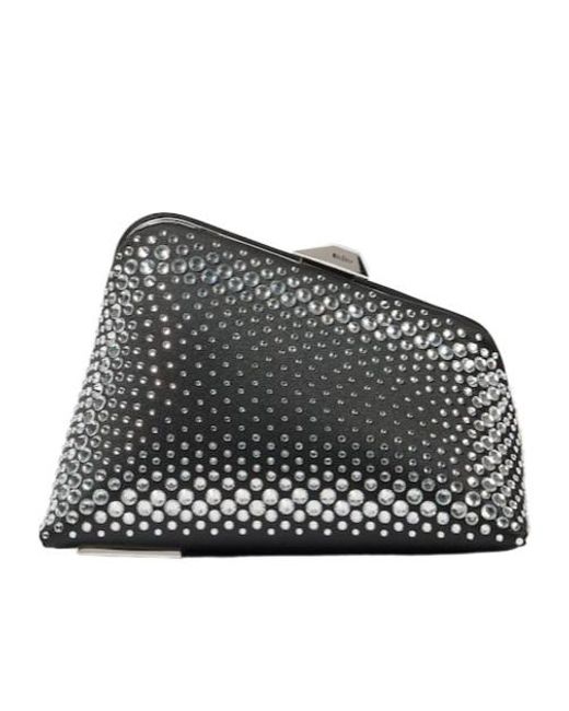 The Attico Black Midnight Mini Embellished Clutch