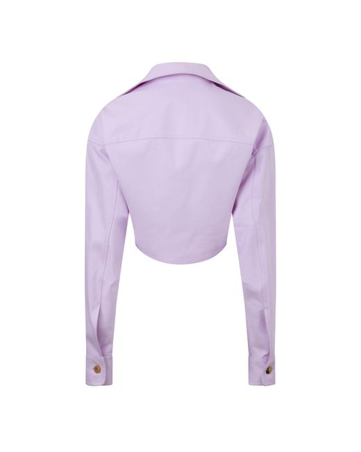 Off-White c/o Virgil Abloh Purple Twist Front Crop Top