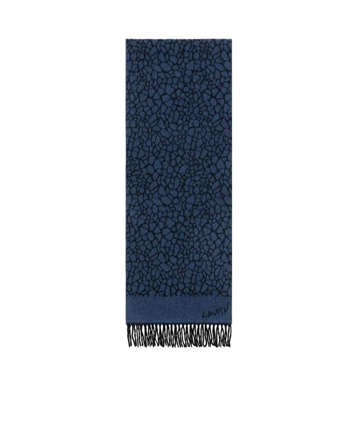 Lanvin Blue Tassel Scarf for men