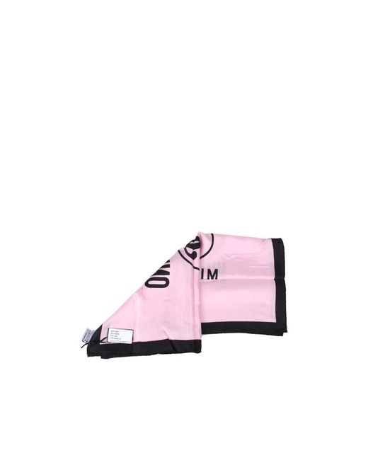 Moschino Logo Letter Question Mark Printed Silk Scarf in Pink for Men ...
