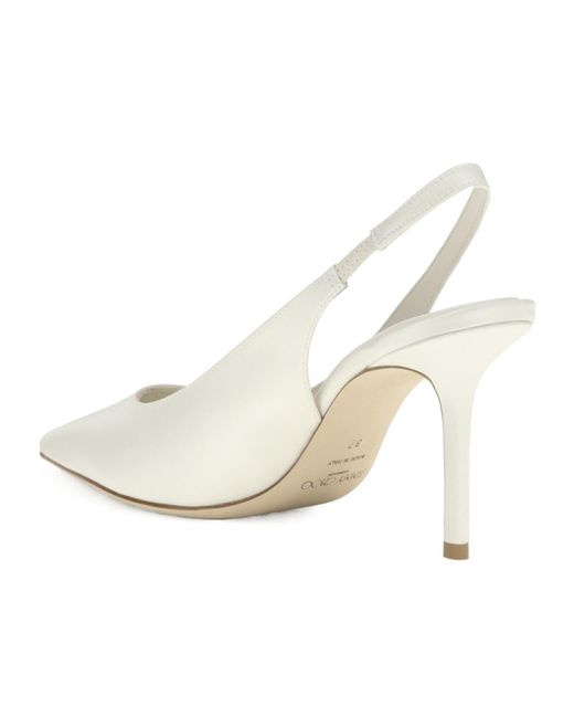 Jimmy Choo White Slingback Pointed Toe Pumps