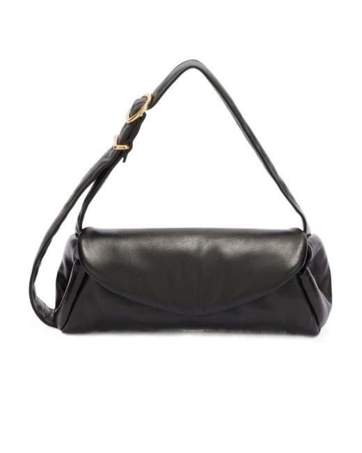 Jil Sander Black Cannolo Padded Small Shoulder Bag