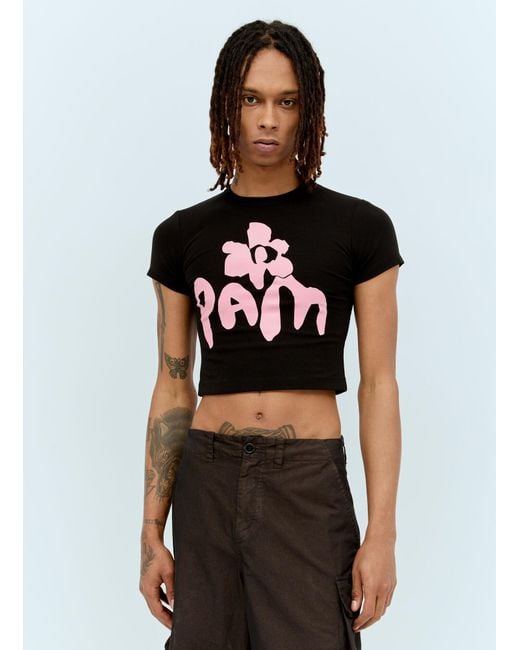 Pam Black Open-Necked Shirt for men