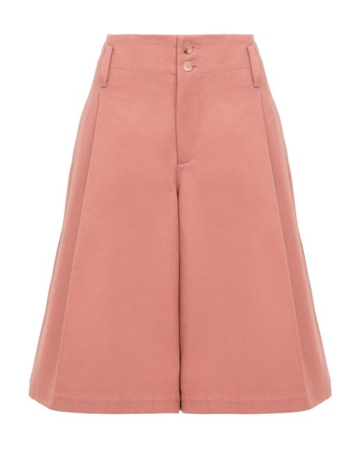 Chloé Pink Chloé High-Waisted Elephant-Leg Shorts