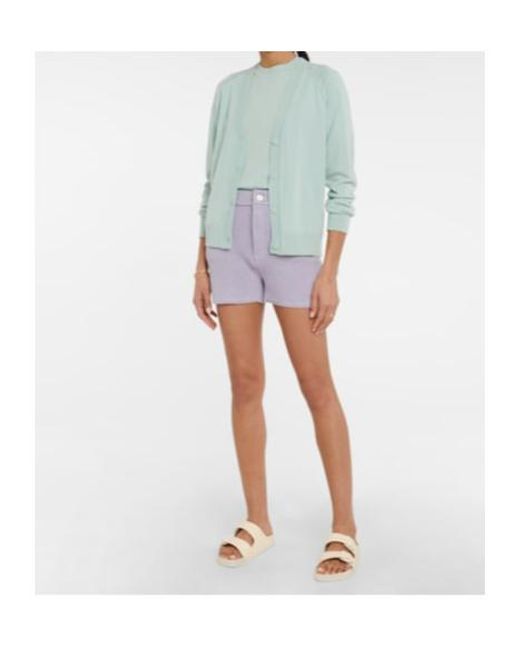 Barrie Purple Cashmere And Cotton Shorts