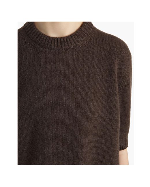 Khaite Brown Short Sleeved Crewneck Jumper