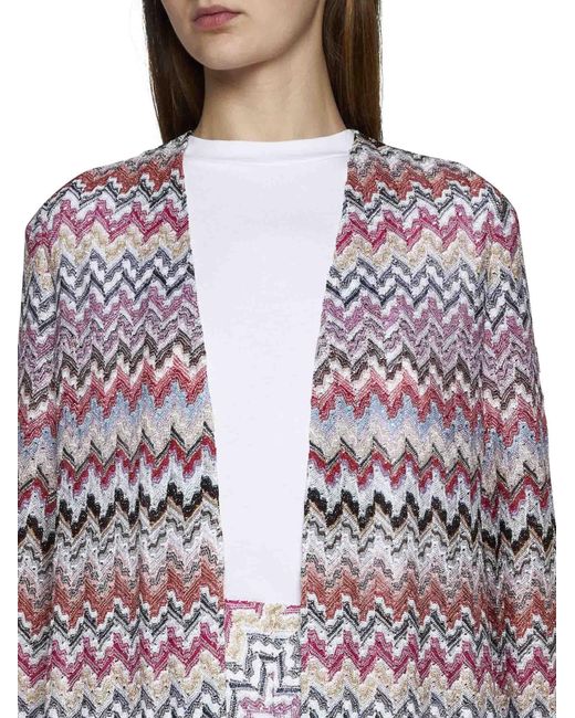 Missoni Purple All-Over Patterned Long-Sleeved Cardigan