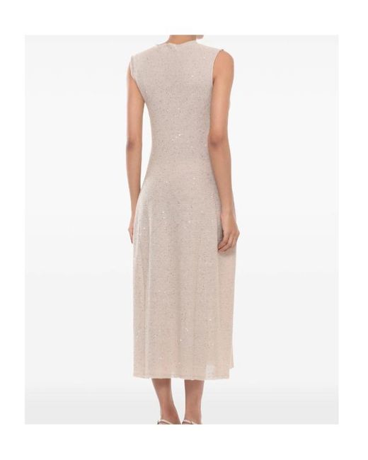 Antonelli Natural Dafne Sequinned Midi Dress