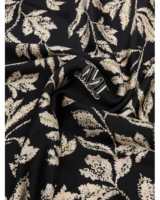 Max Mara Gray Carre Pattern-Printed Scarf