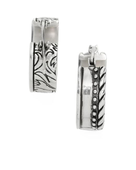 MM6 by Maison Margiela White Engraved Hoop Earrings