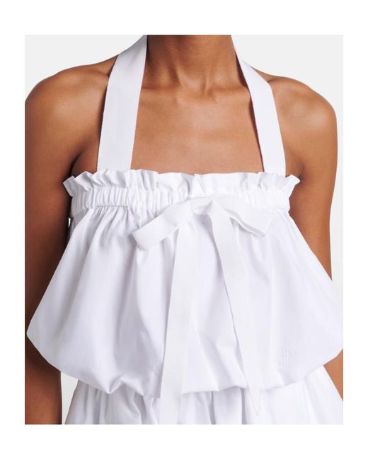 Patou White Halterneck Cotton Minidress